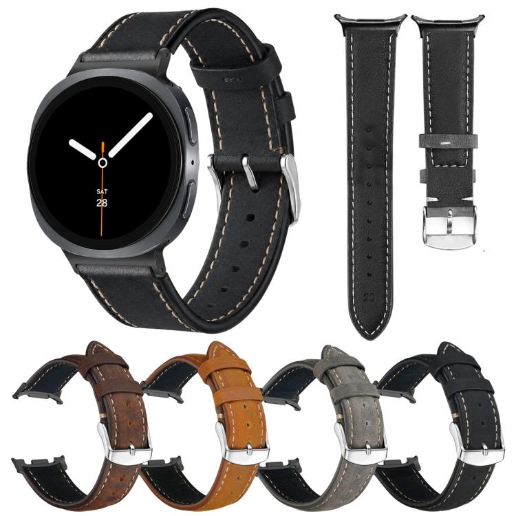 xDfind Retro Crazy Horse Texture Vegan Leather Watch Band, For Galaxy Watch9 / 8 / 8 Classic
