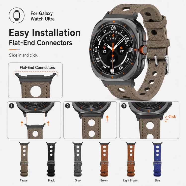 xDfind Hole Palm Texture Vegan Leather Watch Band, For Galaxy Watch9 / 8 / 8 Classic