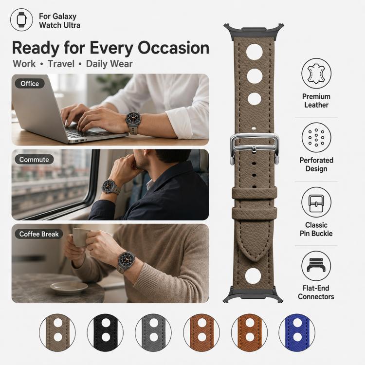 xDfind Hole Palm Texture Vegan Leather Watch Band, For Galaxy Watch Ultra2 2026 / 2025 / 1 2024