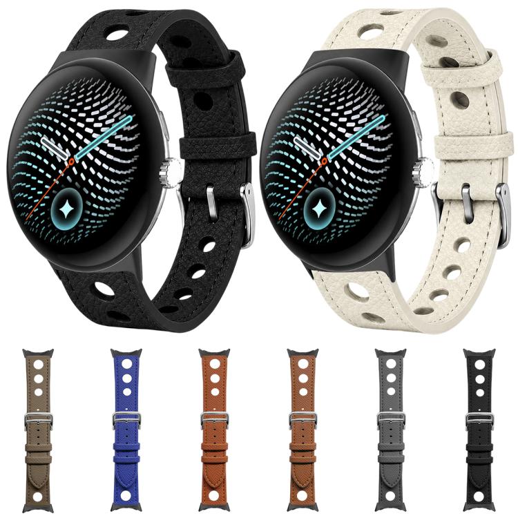 xDfind Hole Palm Texture Vegan Leather Watch Band, For Google Pixel Watch 5 / 4 / 3 45mm