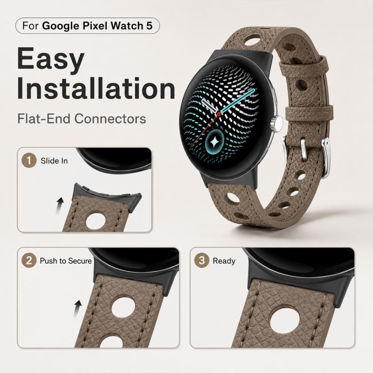 xDfind Hole Palm Texture Vegan Leather Watch Band, For Google Pixel Watch 5 / 4 / 3 45mm
