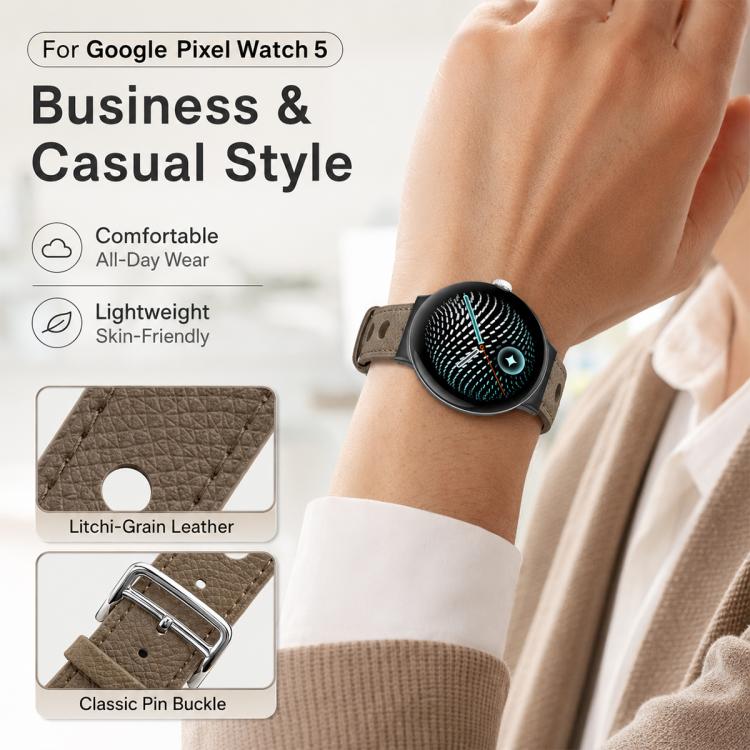 xDfind Hole Palm Texture Vegan Leather Watch Band, For Google Pixel Watch 5 / 4 / 3 45mm