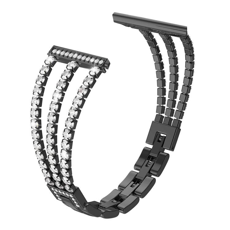 xDfind Universal Flat End Three Diamond Metal Watch Band, 20mm