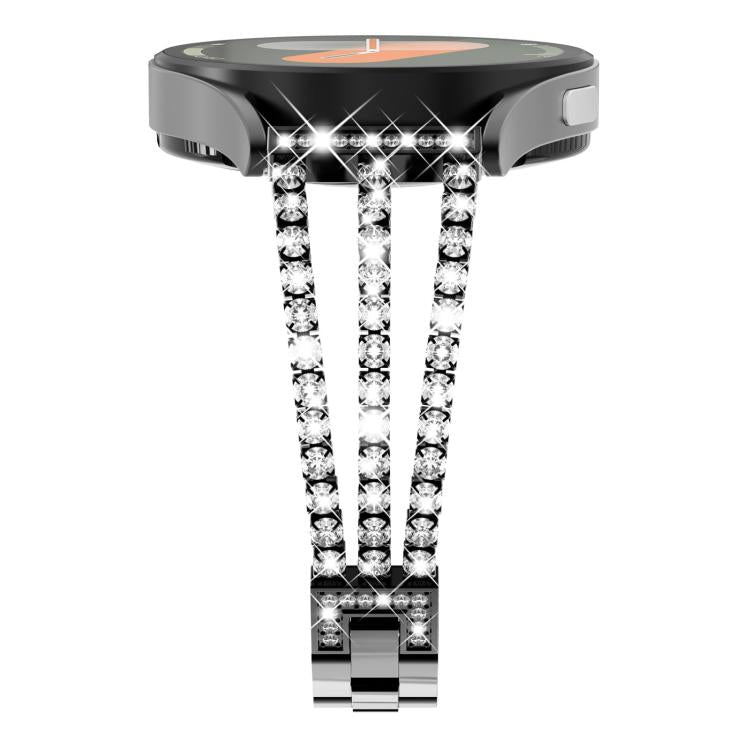 xDfind Universal Flat End Three Diamond Metal Watch Band, 20mm