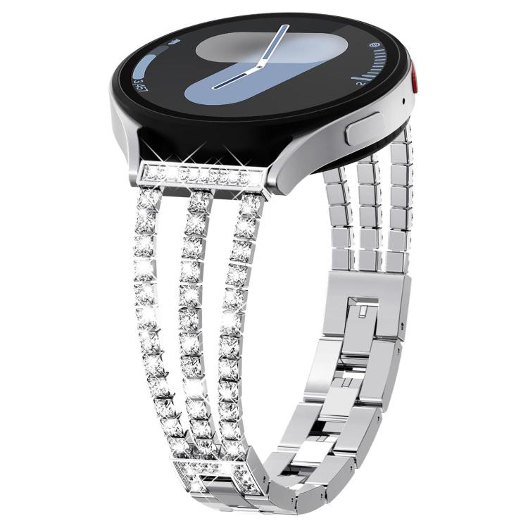 xDfind Universal Flat End Three Diamond Metal Watch Band, 20mm