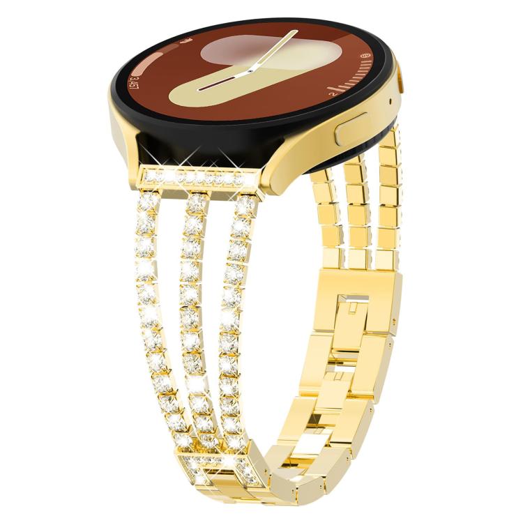 xDfind Universal Flat End Three Diamond Metal Watch Band, 20mm