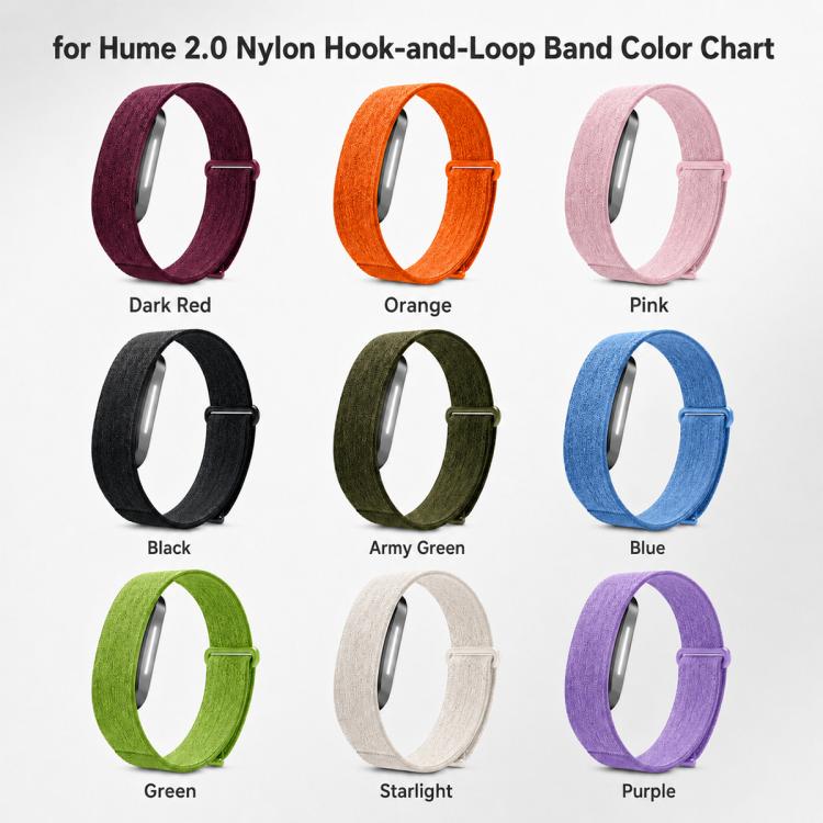 xDfind Woven Nylon Hook and Loop Fastener Watch Band, For Hume Band 2.0