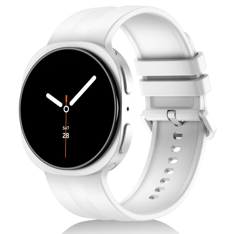 For Galaxy Watch9 / 8 / 8 Classic xDfind Solid Color Vertical Striped Silicone Watch Band, S