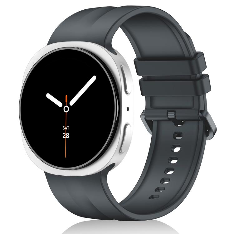 For Galaxy Watch9 / 8 / 8 Classic xDfind Solid Color Vertical Striped Silicone Watch Band, S