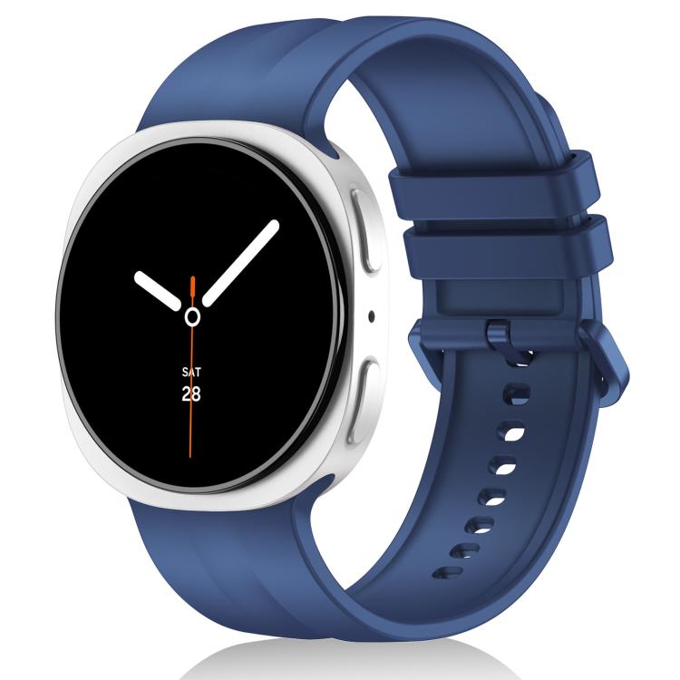 For Galaxy Watch9 / 8 / 8 Classic xDfind Solid Color Vertical Striped Silicone Watch Band, L