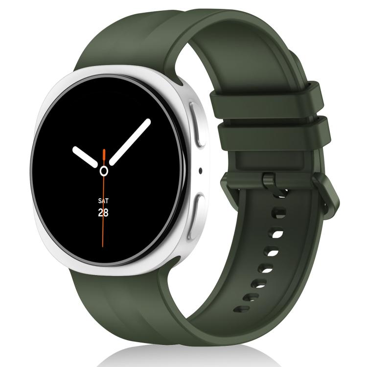 For Galaxy Watch9 / 8 / 8 Classic xDfind Solid Color Vertical Striped Silicone Watch Band, L