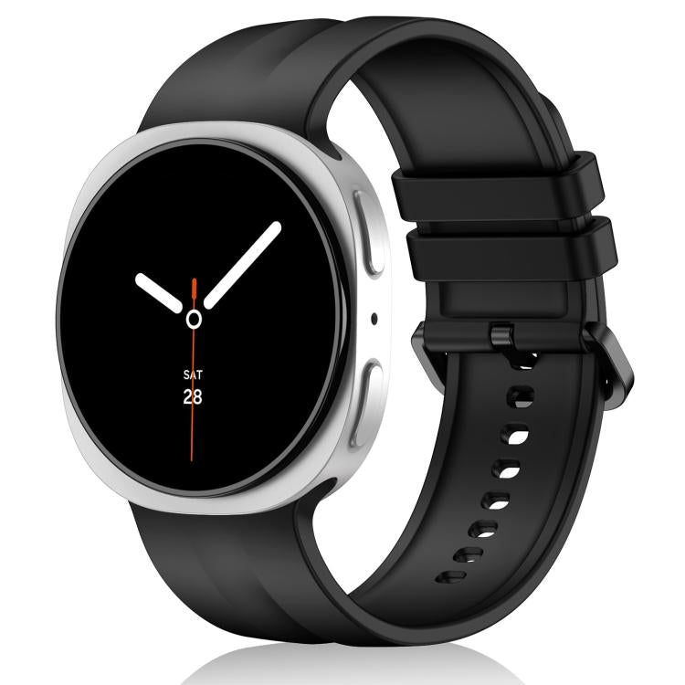 For Galaxy Watch9 / 8 / 8 Classic xDfind Solid Color Vertical Striped Silicone Watch Band, L