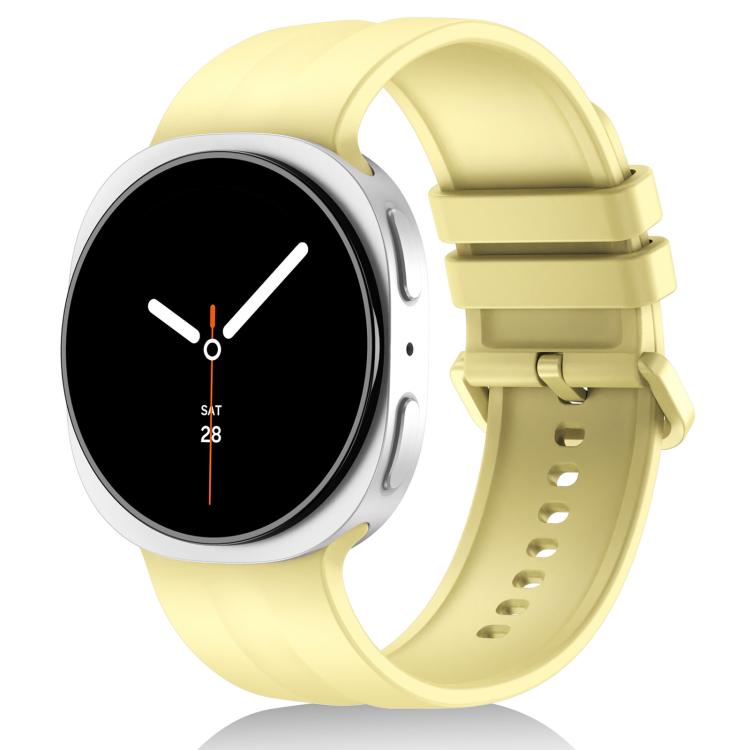 For Galaxy Watch9 / 8 / 8 Classic xDfind Solid Color Vertical Striped Silicone Watch Band, L
