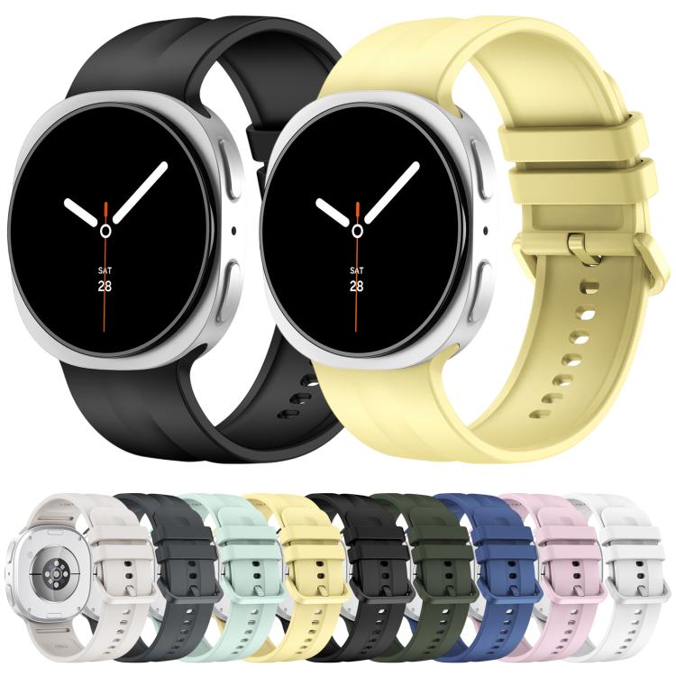 For Galaxy Watch9 / 8 / 8 Classic xDfind Solid Color Vertical Striped Silicone Watch Band, L