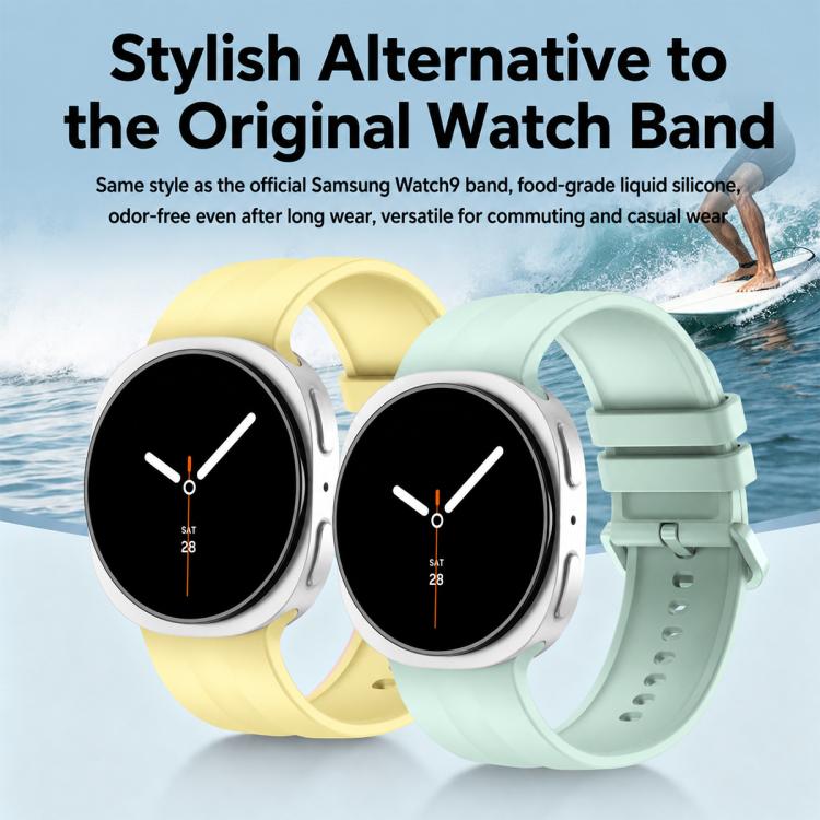 For Galaxy Watch9 / 8 / 8 Classic xDfind Solid Color Vertical Striped Silicone Watch Band, S