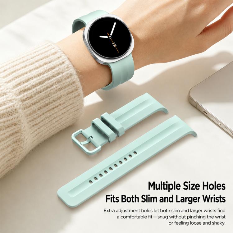 For Galaxy Watch9 / 8 / 8 Classic xDfind Solid Color Vertical Striped Silicone Watch Band, S