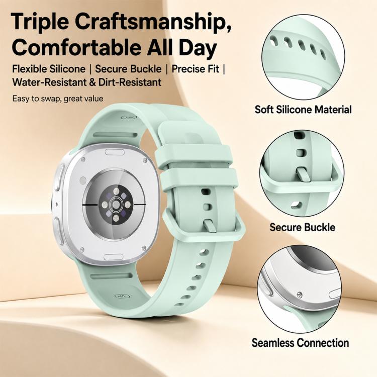 For Galaxy Watch9 / 8 / 8 Classic xDfind Solid Color Vertical Striped Silicone Watch Band, L