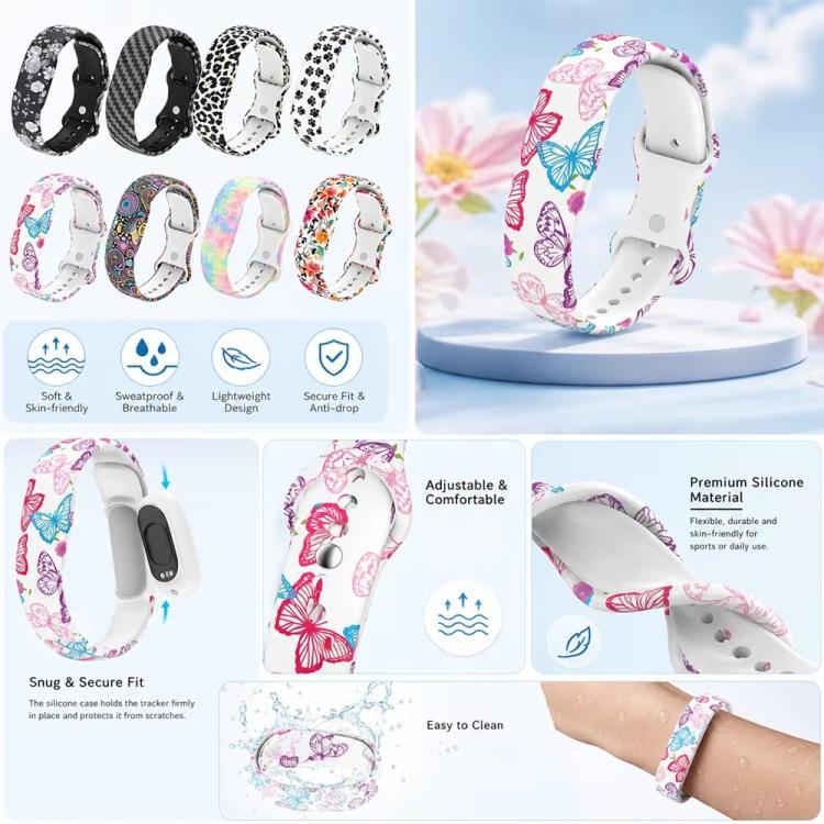 xDfind Butterfly Buckle Printed Silicone Watch Band, For Google Fitbit Air