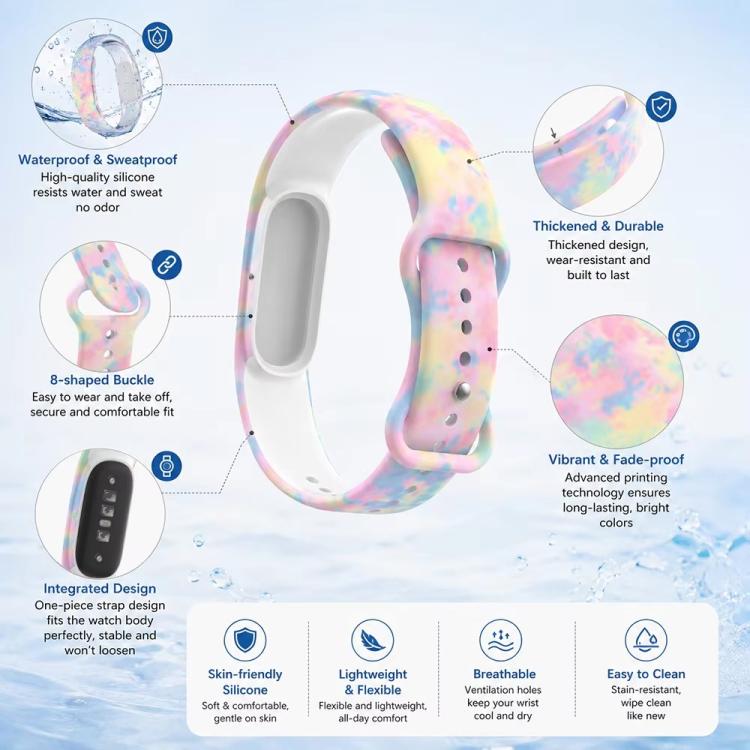 xDfind Butterfly Buckle Printed Silicone Watch Band, For Google Fitbit Air