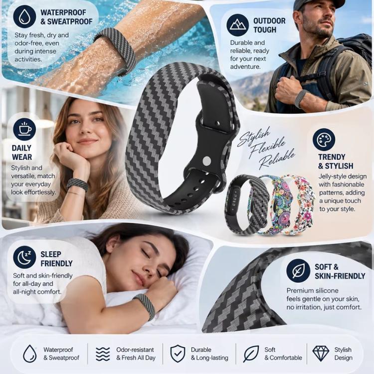 xDfind Butterfly Buckle Printed Silicone Watch Band, For Google Fitbit Air