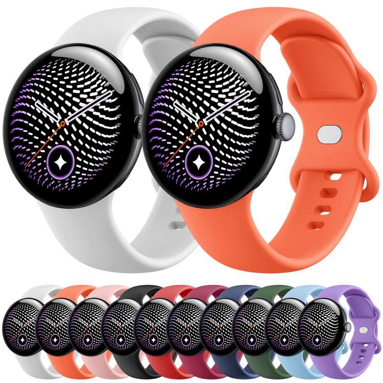 xDfind Butterfly Buckle Solid Color Silicone Watch Band, For Google Pixel Watch 5 / 4 / 3 45mm