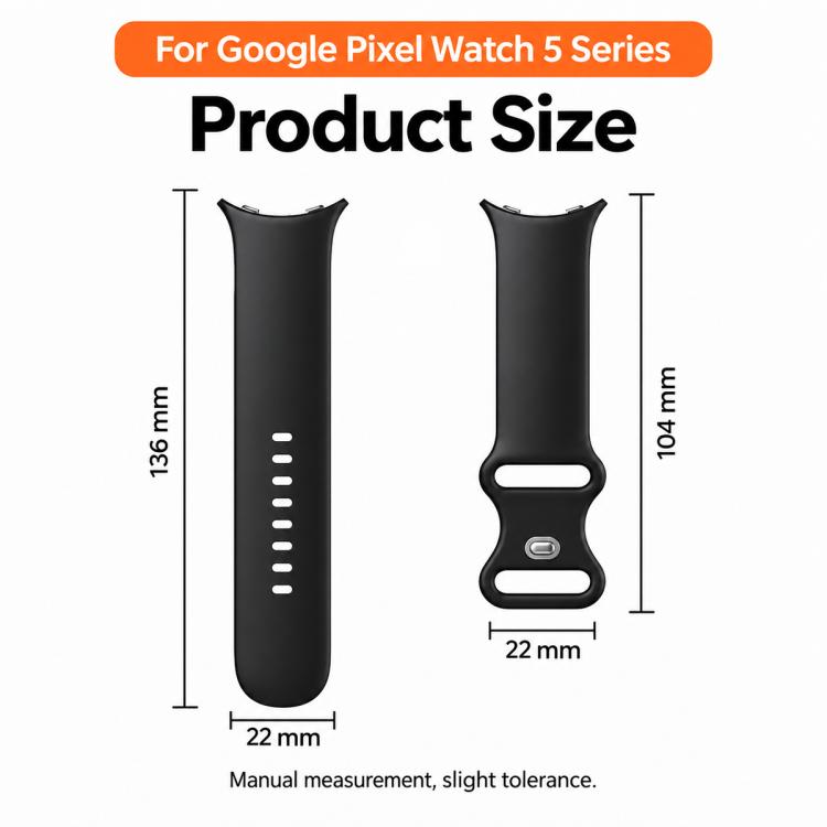 xDfind Butterfly Buckle Solid Color Silicone Watch Band, For Google Pixel Watch 5 / 4 / 3 45mm