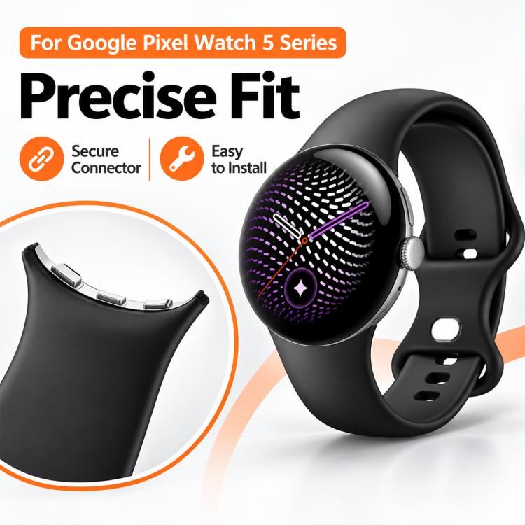 xDfind Butterfly Buckle Solid Color Silicone Watch Band, For Google Pixel Watch 5 / 4 / 3 45mm