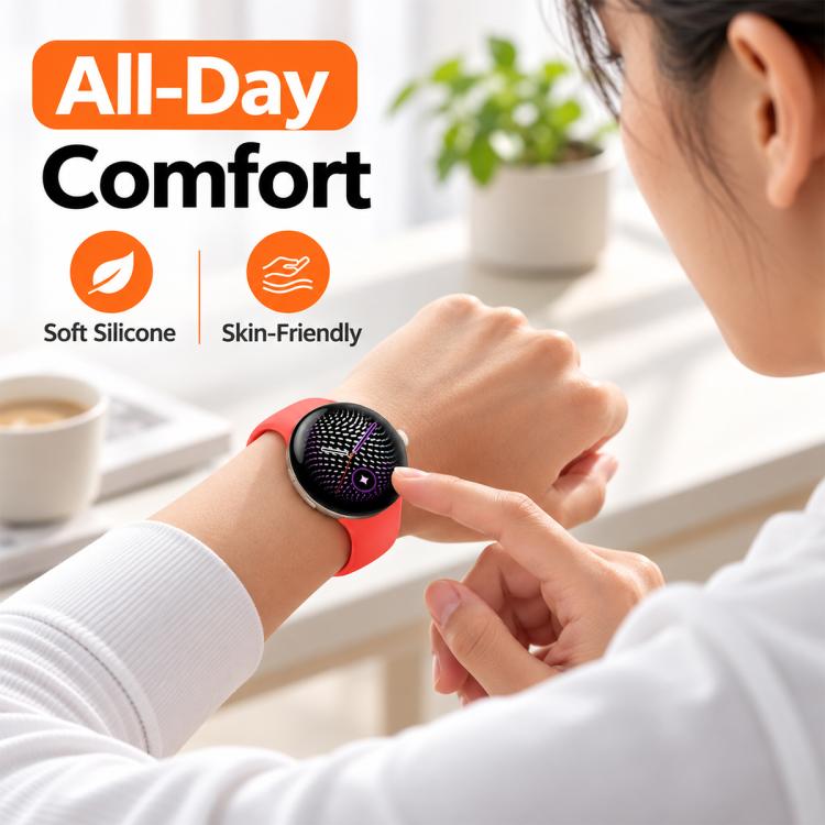 xDfind Butterfly Buckle Solid Color Silicone Watch Band, For Google Pixel Watch 5 / 4 / 3 45mm