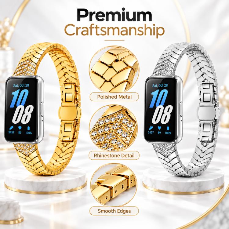 xDfind Double Folding Butterfly Clasp Metal Watch Band, For Galaxy Fit3 SM-R390