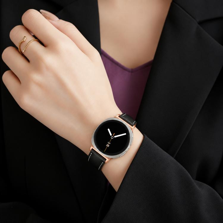 xDfind Rose Gold Buckle Black Shark Fine Grain Vegan Leather Watch Band, For Galaxy Watch Ultra2 2026 / 2025 / 1 2024