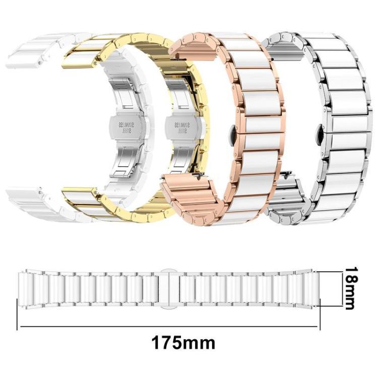 xDfind Universal Ceramic Stainless Steel Watch Band, 18mm