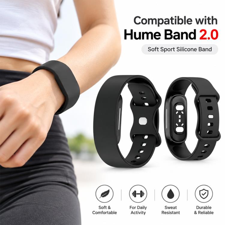 xDfind Butterfly Clasp Sports Silicone Watch Band, For Hume Band 2.0