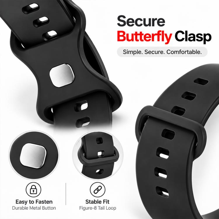 xDfind Butterfly Clasp Sports Silicone Watch Band, For Hume Band 2.0