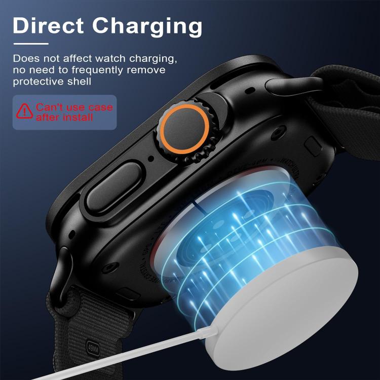 xDfind 2PCS Titanium Alloy Frame Integrated 9H Tempered Glass Watch Film, For Apple Watch Ultra 4 / 3 / 2 / 1 49mm
