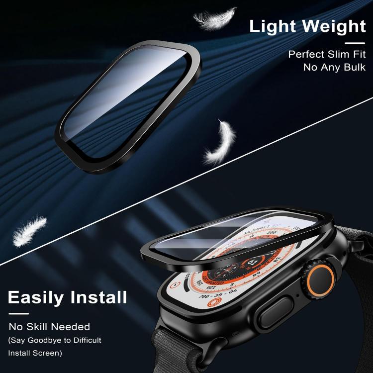 xDfind 2PCS Titanium Alloy Frame Integrated 9H Tempered Glass Watch Film, For Apple Watch Ultra 4 / 3 / 2 / 1 49mm