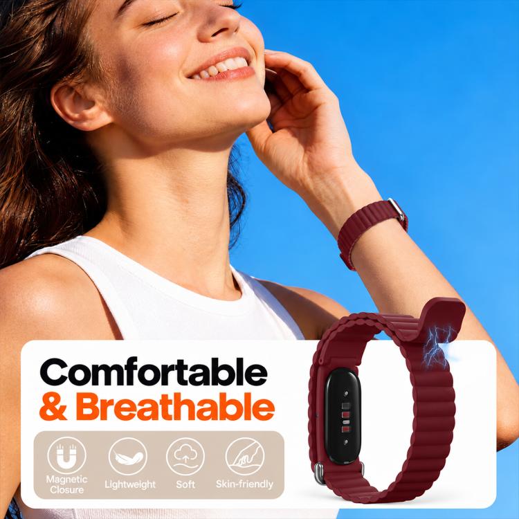 xDfind Wavy Texture Loop Magnetic Silicone Watch Band, For Google Fitbit Air