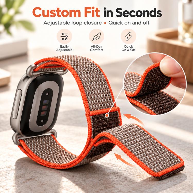 xDfind Nylon Anti-Slip Hook and Loop Fastener Watch Band, For Google Fitbit Edge