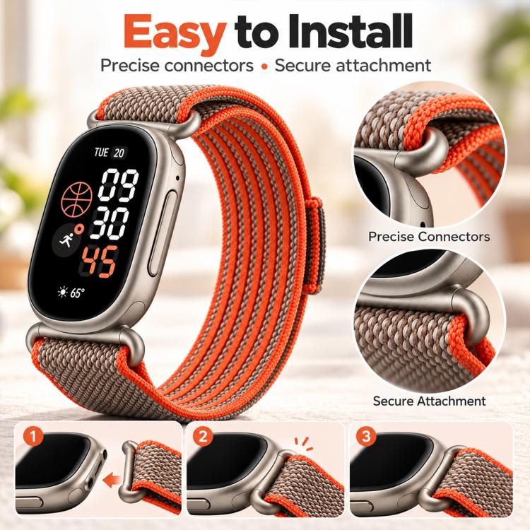 xDfind Nylon Anti-Slip Hook and Loop Fastener Watch Band, For Google Fitbit Edge