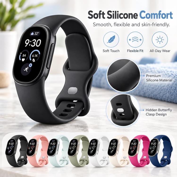xDfind Butterfly Buckle Solid Color Silicone Watch Band, For Google Fitbit Edge