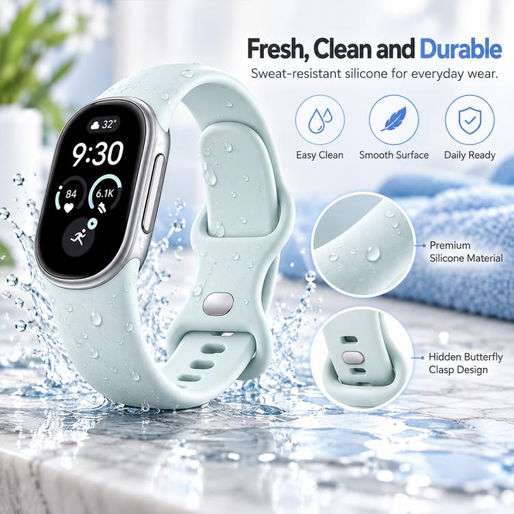 xDfind Butterfly Buckle Solid Color Silicone Watch Band, For Google Fitbit Edge