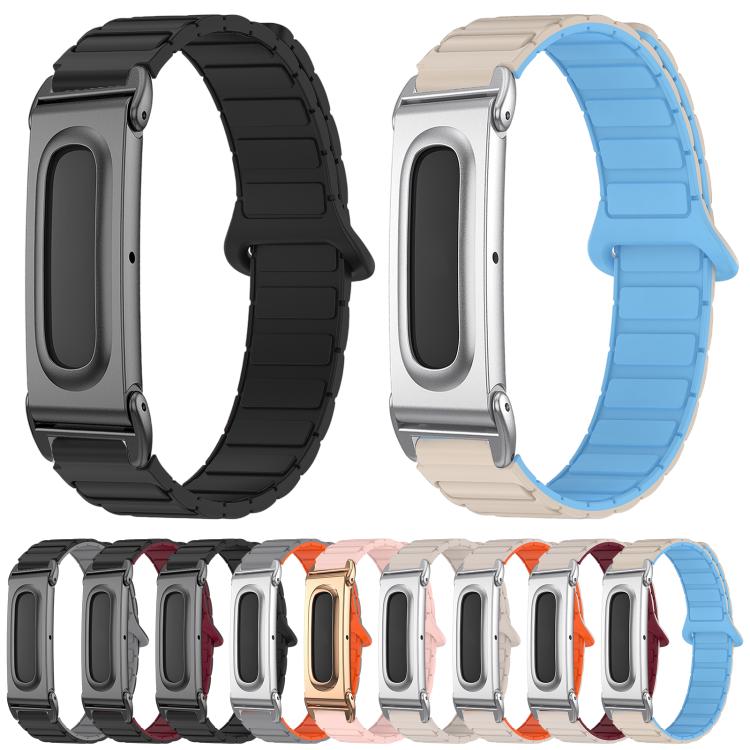 xDfind Metal Frame I-Shaped Magnetic Silicone Watch Band, For Google Fitbit Air