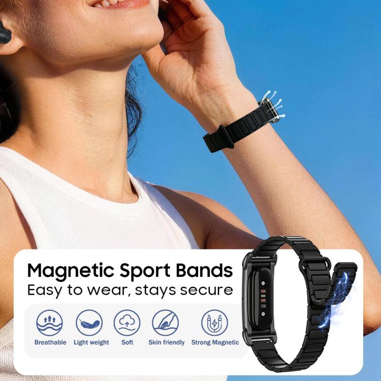 xDfind Metal Frame I-Shaped Magnetic Silicone Watch Band, For Google Fitbit Air