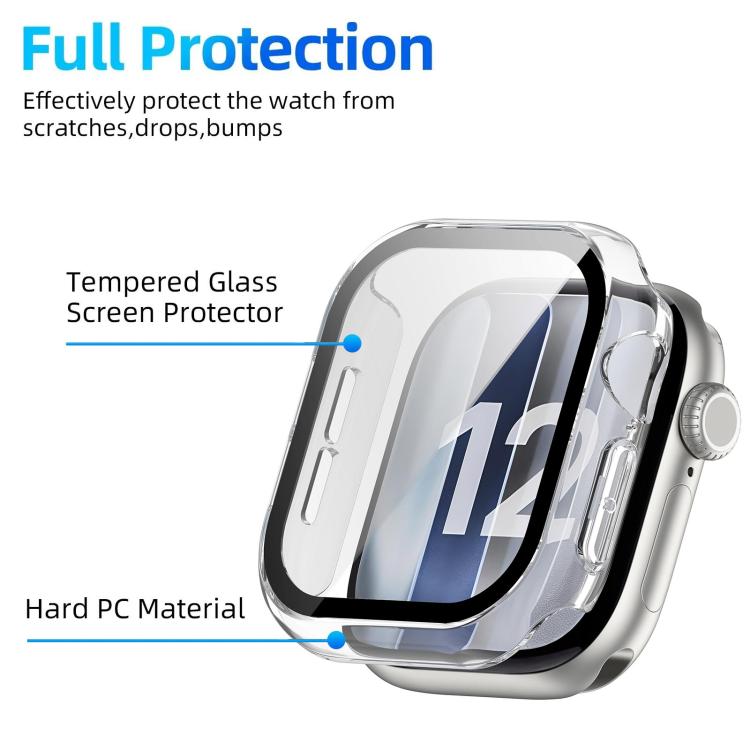 xDfind Tempered Film Integrated PC Watch Protective Case, For Apple Watch Series 11 46mm / 10 46mm