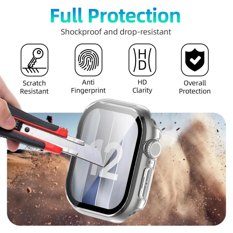 xDfind Tempered Film Integrated PC Watch Protective Case, For Apple Watch Series 11 46mm / 10 46mm
