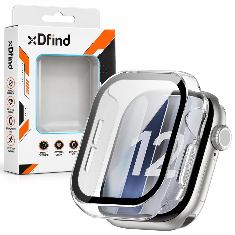 xDfind Tempered Film Integrated PC Watch Protective Case, For Apple Watch Series 6 / 5 / 4 / SE 44mm
