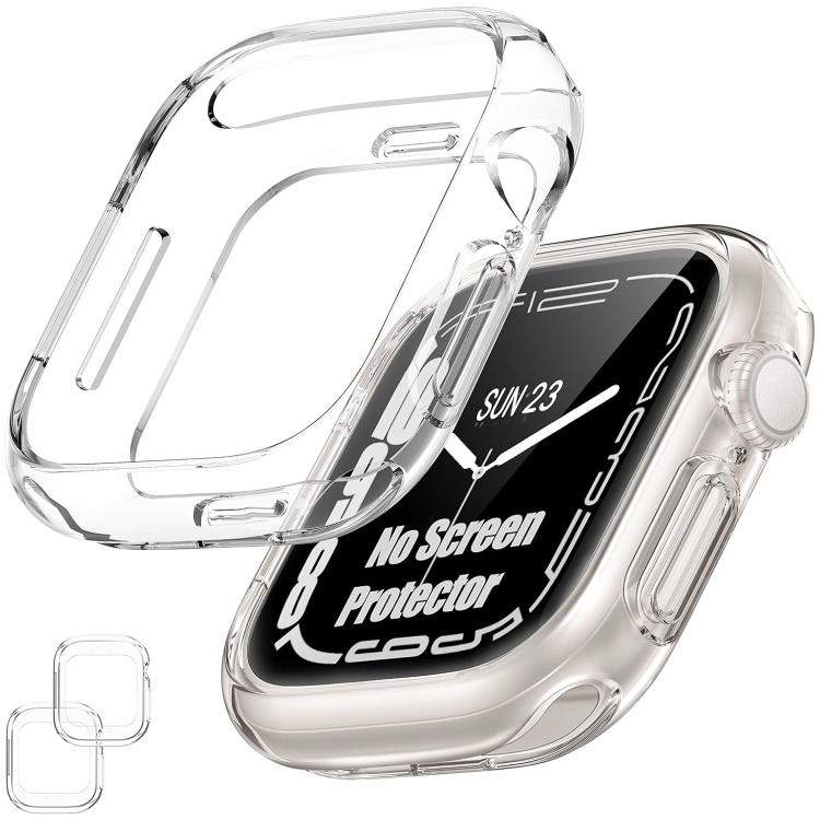 2 PCS/Pack xDfind Hollow TPU Watch Protective Case, For Apple Watch Series 11 42mm / 10 42mm, For Apple Watch Series 9 / 8 / 7 45mm