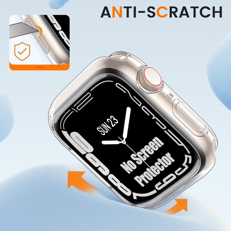 2 PCS/Pack xDfind Hollow TPU Watch Protective Case, For Apple Watch Series 11 42mm / 10 42mm, For Apple Watch Series 9 / 8 / 7 45mm