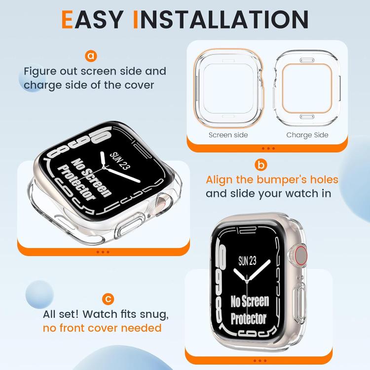 2 PCS/Pack xDfind Hollow TPU Watch Protective Case, For Apple Watch Series 11 42mm / 10 42mm, For Apple Watch Series 9 / 8 / 7 45mm