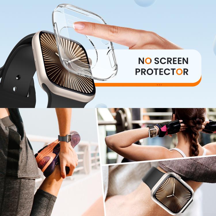 2 PCS/Pack xDfind Hollow TPU Watch Protective Case, For Apple Watch Series 11 42mm / 10 42mm, For Apple Watch Series 9 / 8 / 7 45mm