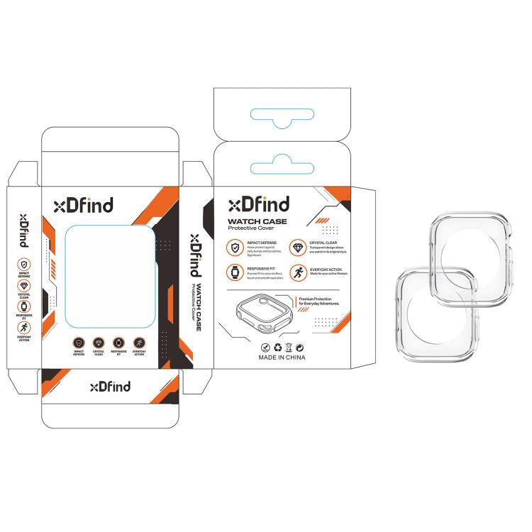 2 PCS/Pack xDfind Hollow TPU Watch Protective Case, For Apple Watch Series 11 42mm / 10 42mm, For Apple Watch Series 9 / 8 / 7 45mm